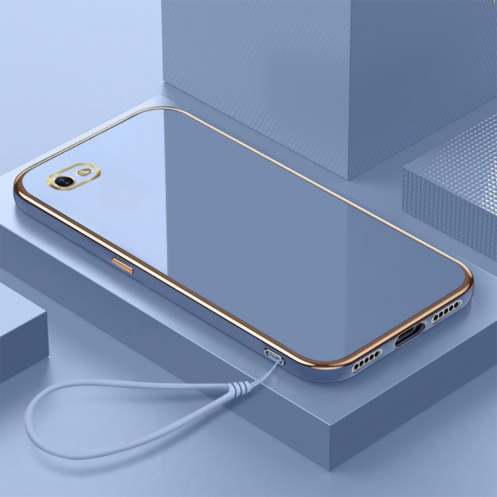 Casing Oppo A1k,Realme C2 Soft Case and Lanyard Premium TPU Plating Silicone