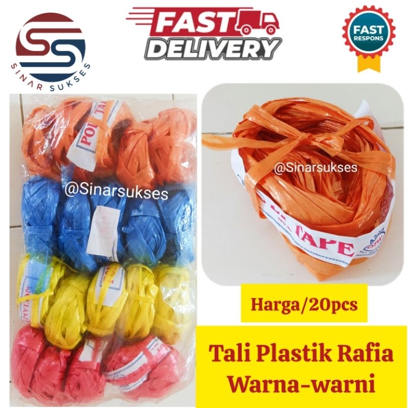 

Tali Rafia Warna-warni 20pcs/ Tali/Tali Rafia Kecil/Tali Plastik Gulungan/Tali Plastik Pengikat/ Tali Rafia Warna Kuning Merah Biru Orange Oren