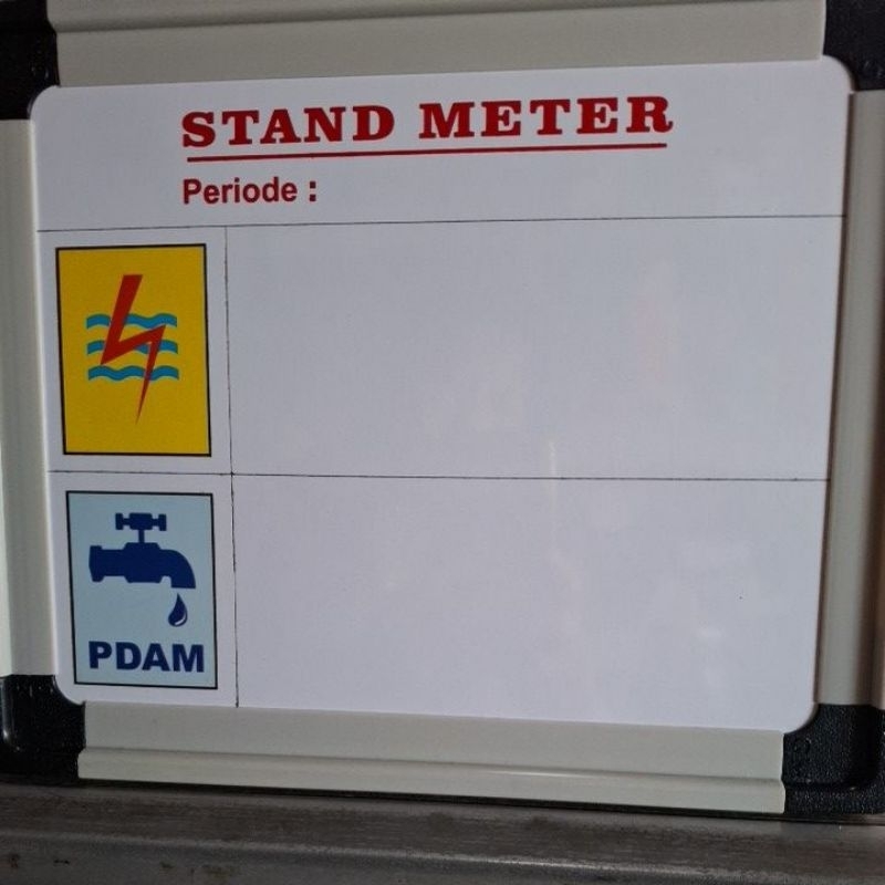 

papan tulis stand meter PLN dan PDAM 29x24cm