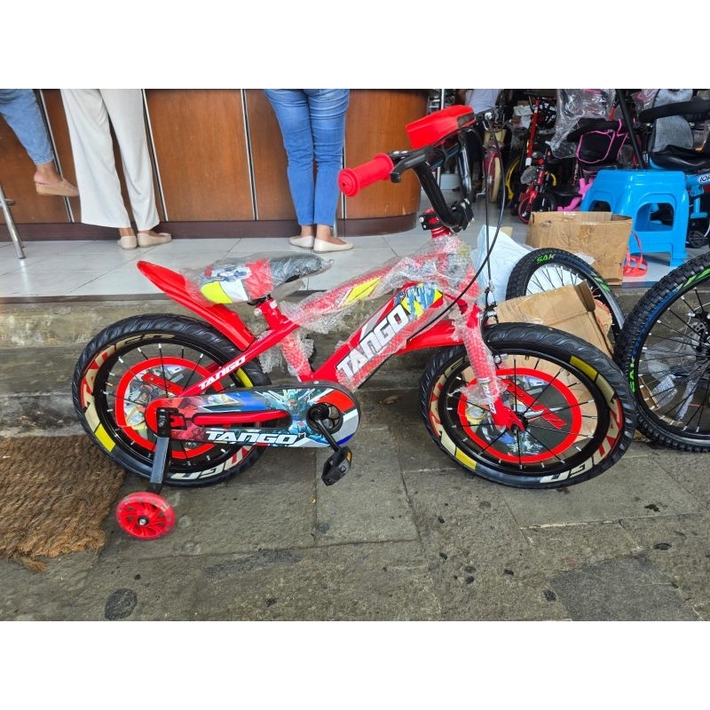 SEPEDA BMX 16 TANGO SONIC BAN BESAR + MUSIK+ LAMPU+ RODA SAMPING KLAHERAN