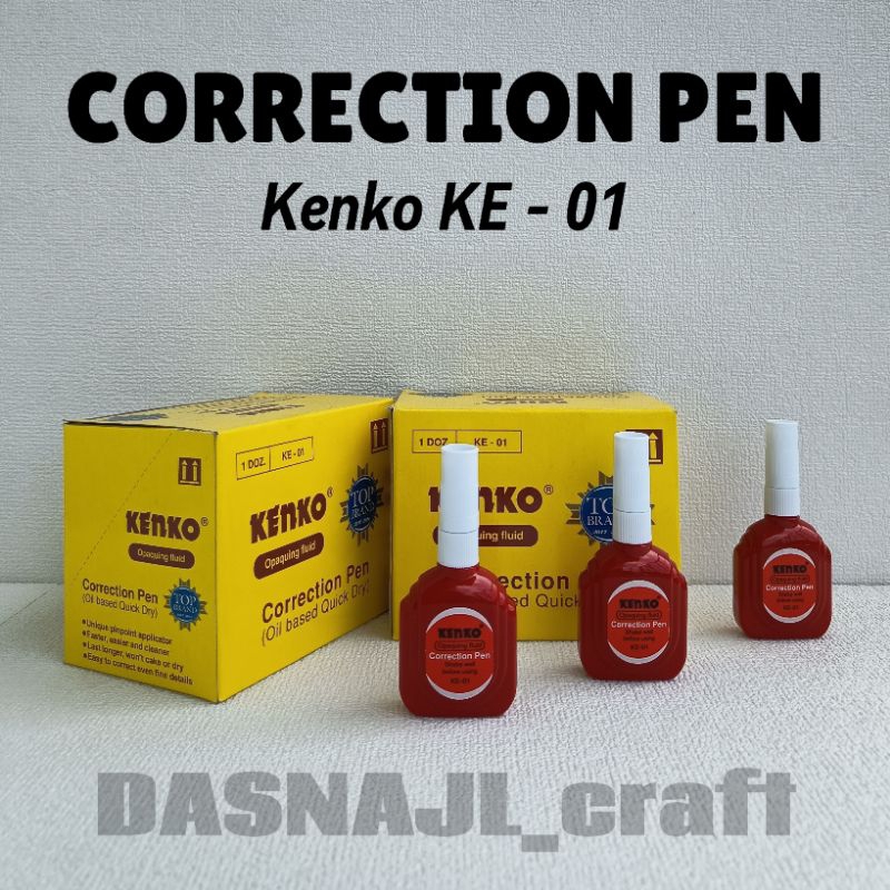 

( 1 pack / 12 pcs ) Correction Pen Kenko KE-01 Tipe X Kenko Tipe X Cair Stipo Cair Tipe ex Tip x