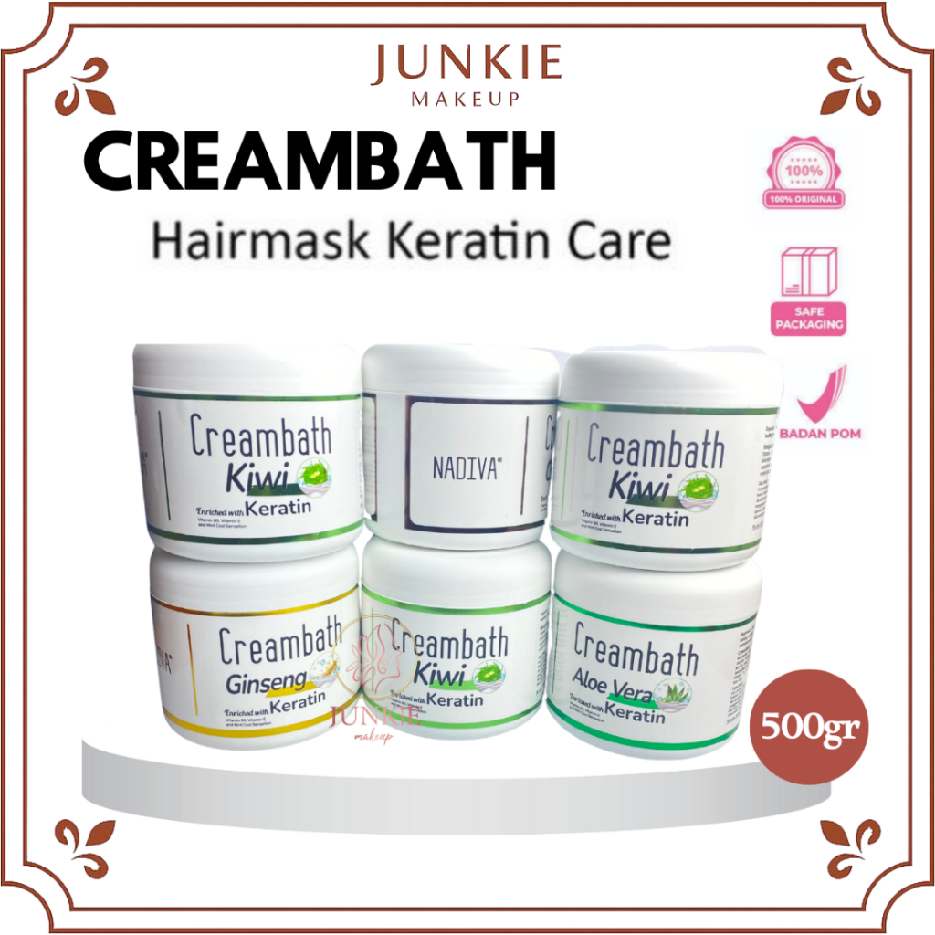 𝗝𝗨𝗡𝗞𝗜𝗘 𝗠𝗔𝗞𝗘𝗨𝗣 - Creambath Rambut Hairmask Keratin - NADIVA CREAMBATH KERATIN MASKER RAMBUT 500GR