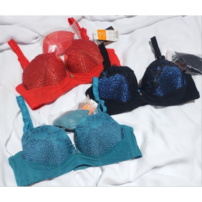 Bra Wanita Kawat + Busa Tambahan Bisa Busa Tebal -+3cm dan  Busa Tipis Bra Push Up kait 3 Size 32-38