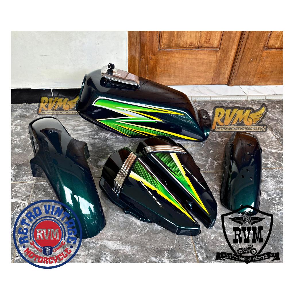 Termurah Tengki RX King Tangki Set Rx King 2003 Hijau botol set striping Full set slebor RX King hij