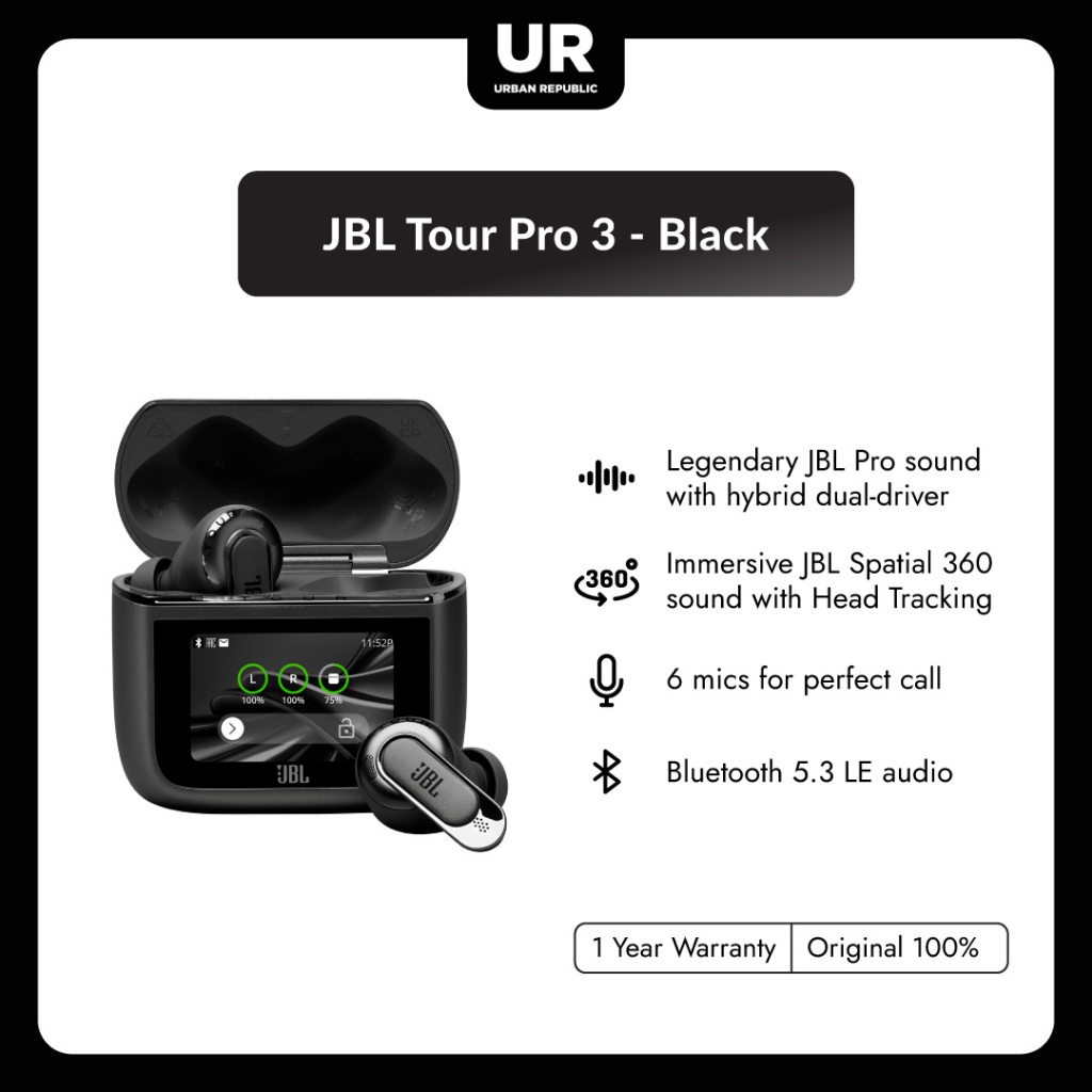 JBL Tour Pro 3 Earbuds - Black