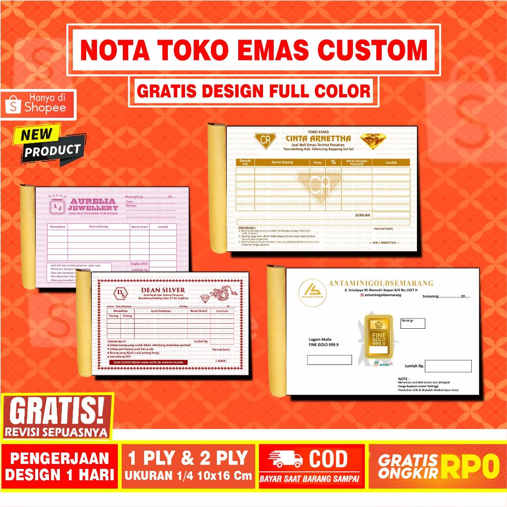 

NOTA TOKO MAS CUSTUM cocok untuk jual beli perhiasan mas