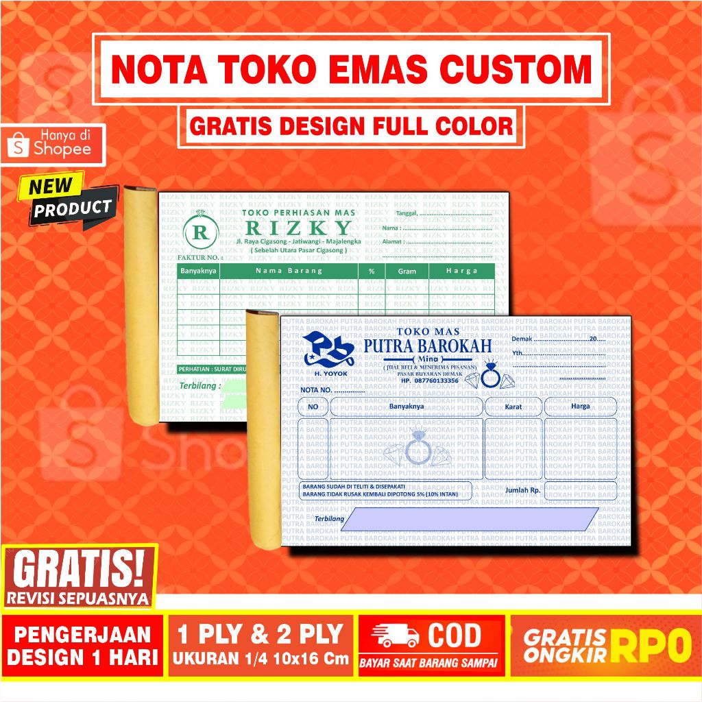 

NOTA OLSHOP FREE DESIGN COSTUM / NOTA TOKO MAS / NOTA TOKO