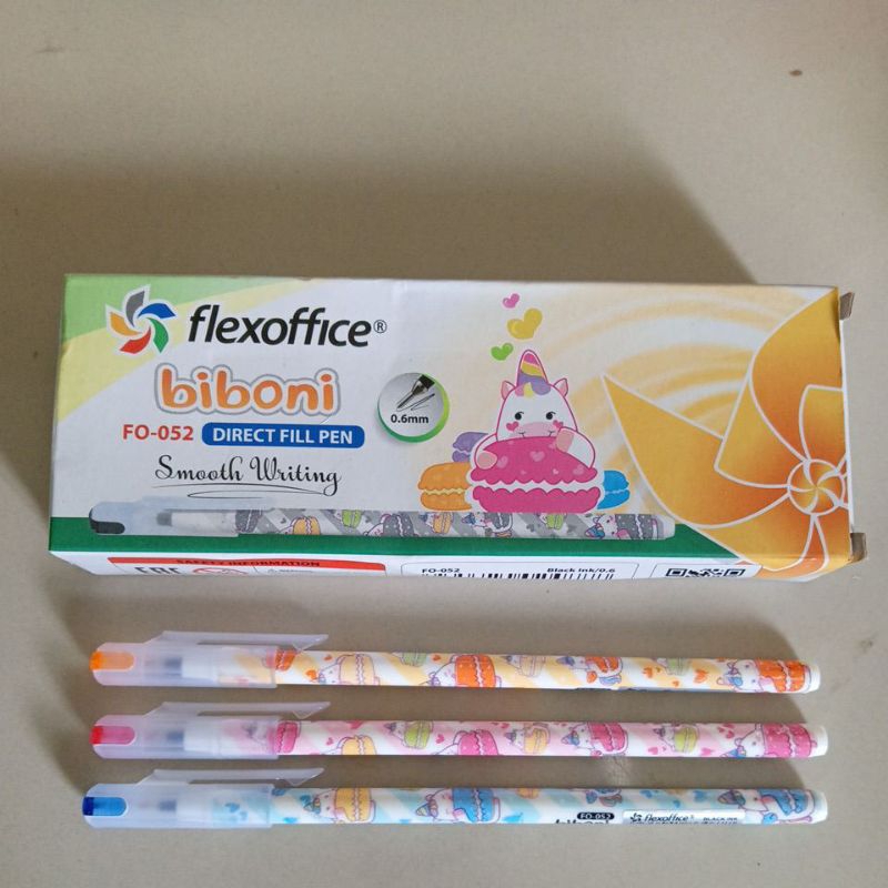 

Pulpen Flexoffice Biboni FO-052 hitam (1 pak isi 12 pcs)
