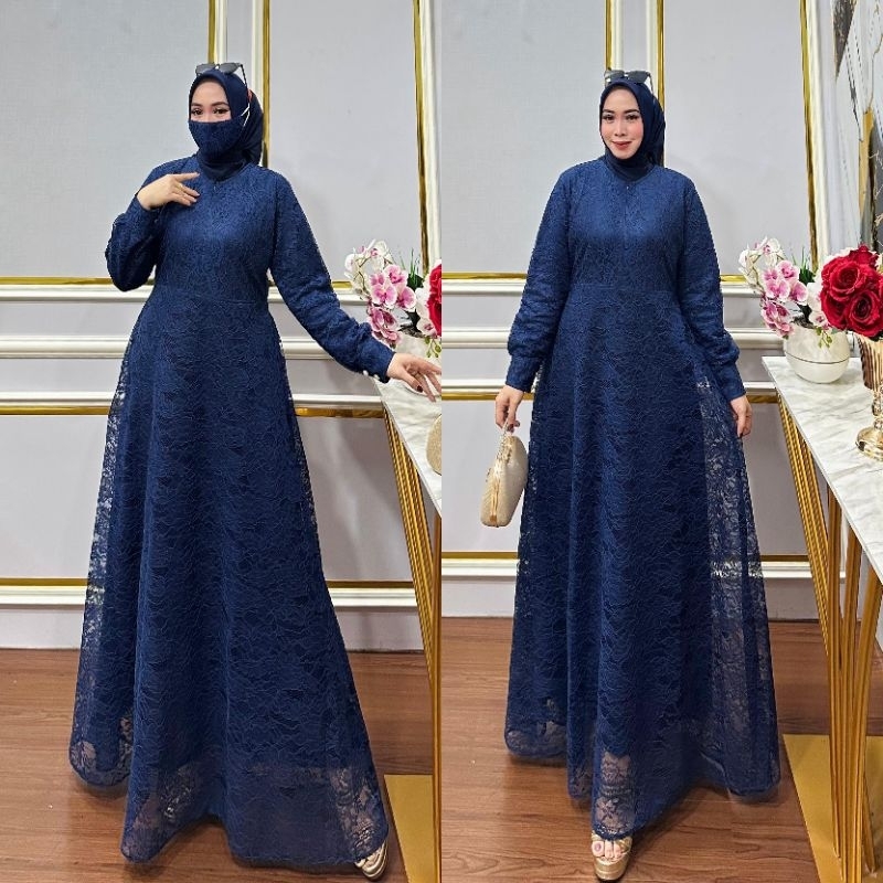 Gamis mewah Gamis Brukat Gamis Pesta/ Gamis kondang Size M.LXL.XXL