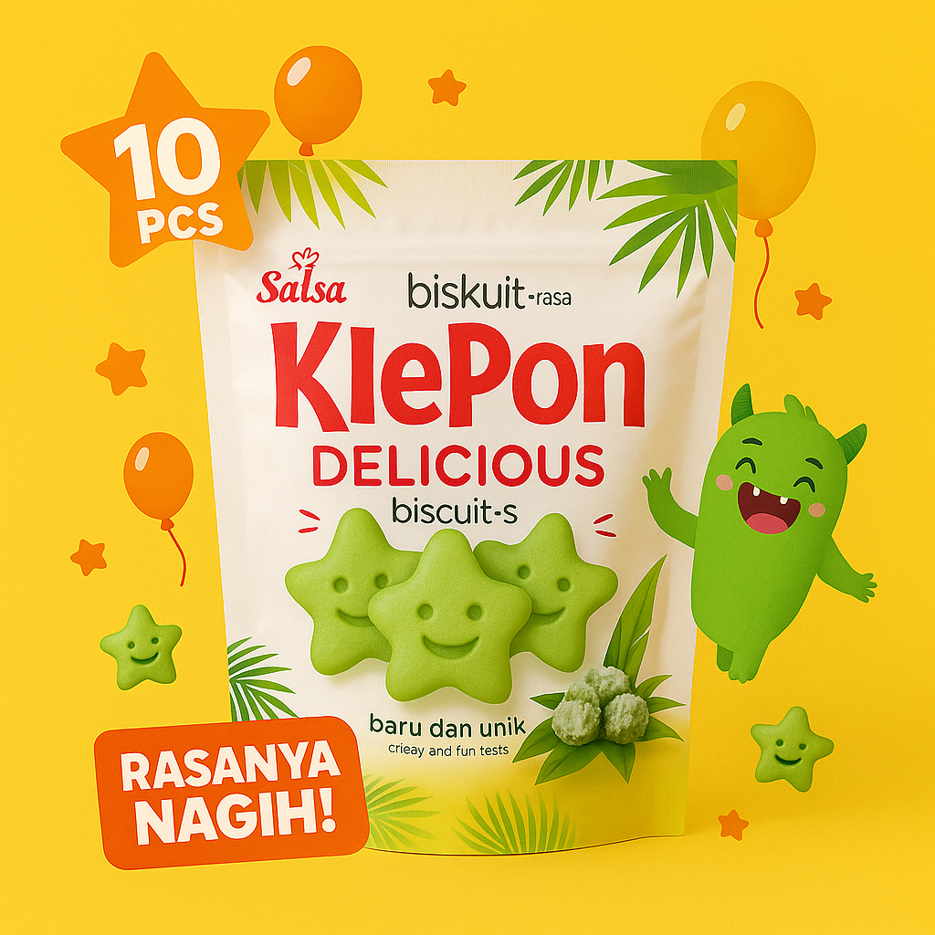 

SALSA Biskuit Sagu Klepon - Snack Tradisional Renyah Legit - Isi 10 Pouch - Cemilan Viral
