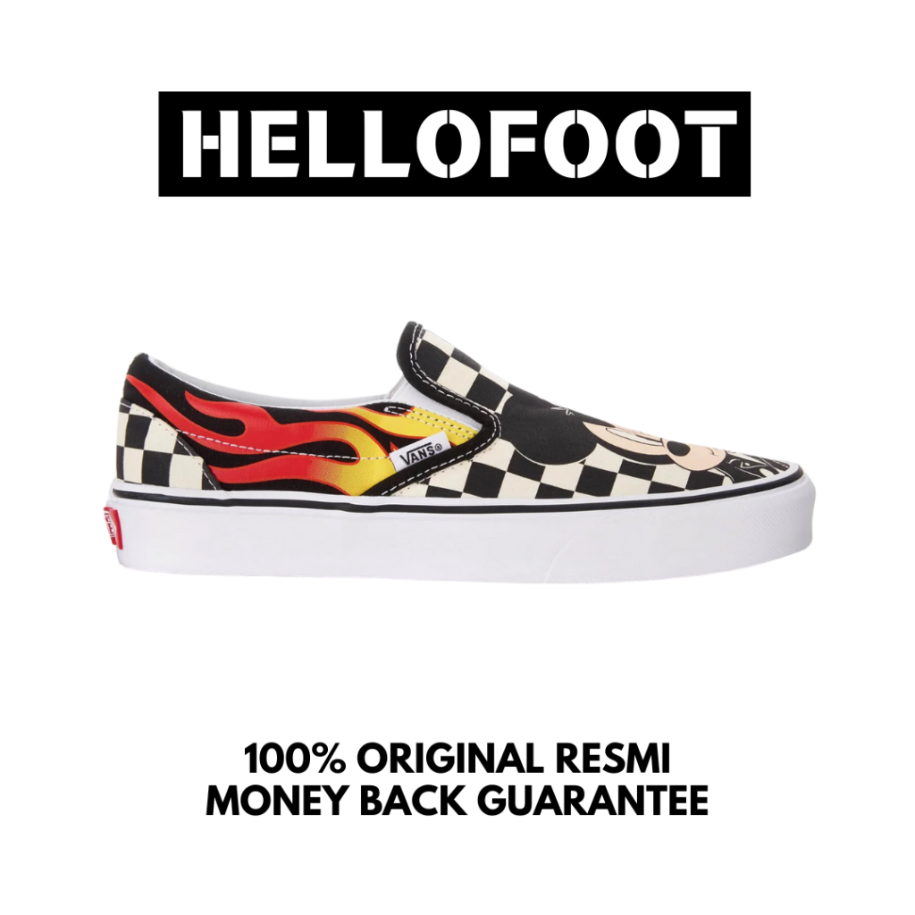 Sepatu Vans Slip On Disney Mickey Flame  [100% Original Resmi]