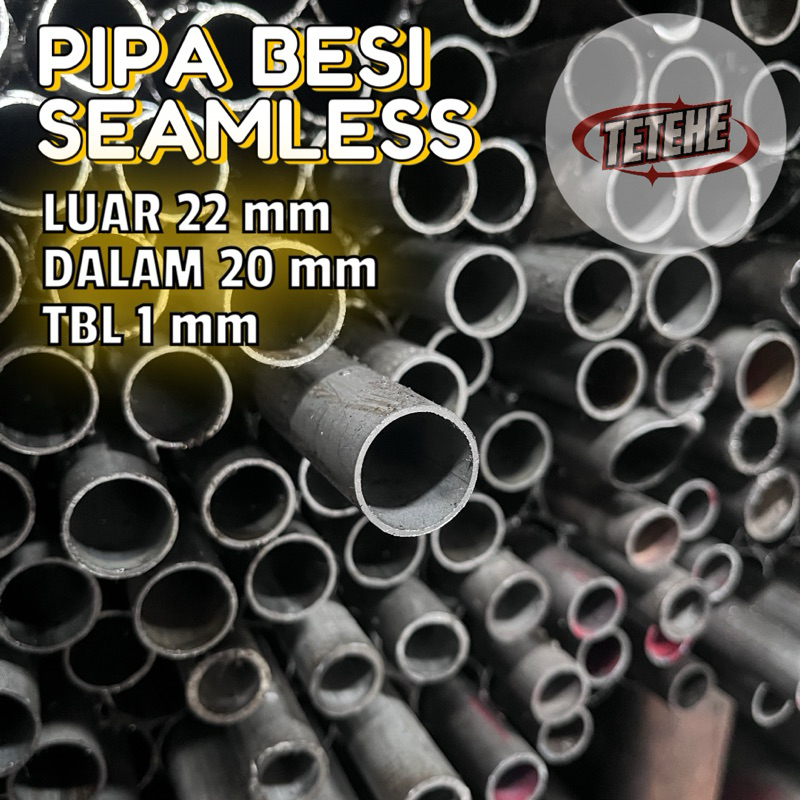 pipa besi seamless od 22mm id 20mm tebal 1mm