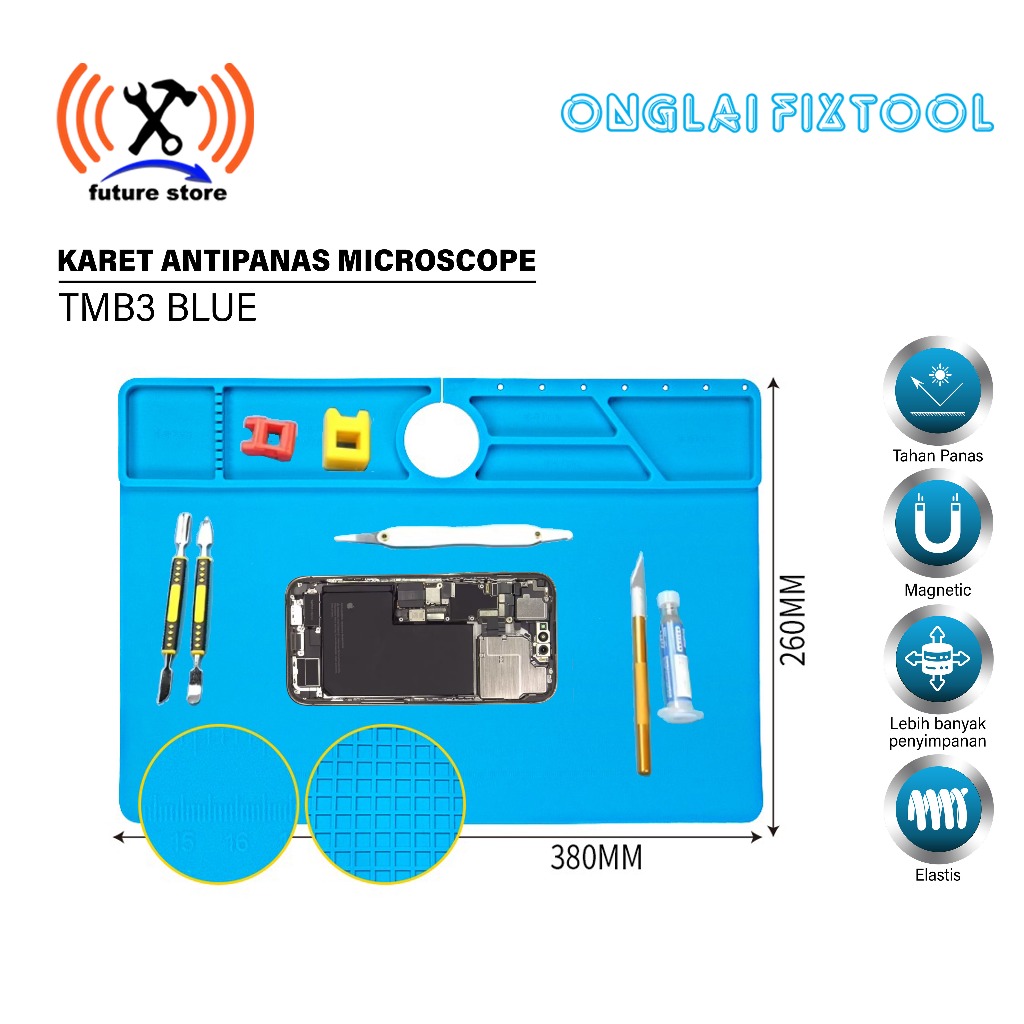 KARET ANTIPANAS MICROSCOPE TMB3 BLUE ORIGINAL - TATAKAN KARPET MICROSCOPE - KARPET ANTIPANAS TEKNISI