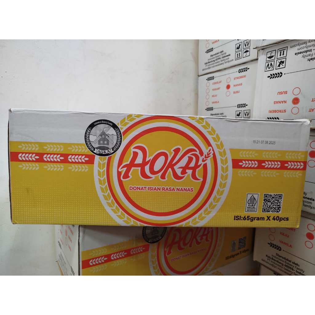 

RB 1 DUS ISI 40 PCS DONAT GORENG AOKA ISIAN COKLAT 65gr ROTI DONAT DONUT