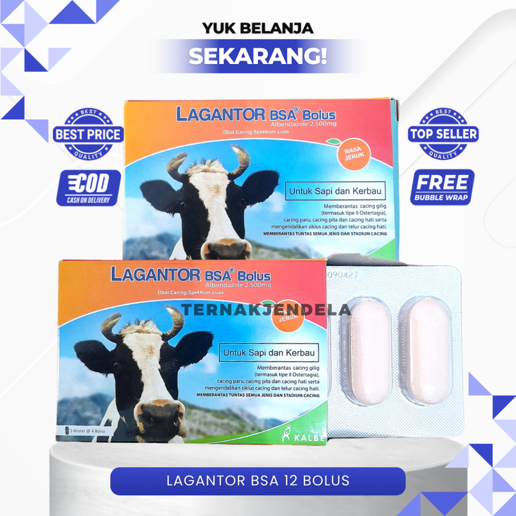 LAGANTOR BSA 12 BOLUS (1BOX KECIL) - Obat Cacing Sapi Bolus Paling Ampuh