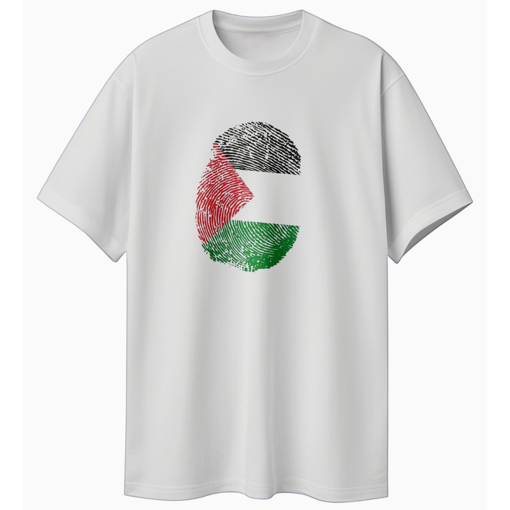 Kaos Baju Palestina Finger Identity Tshirt Pria & Wanita