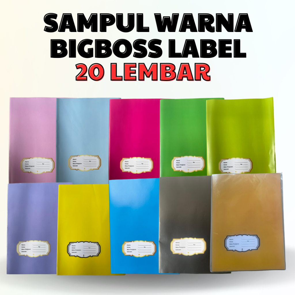 

20 LEMBAR !!! SAMPUL BIGBOSS/BOXY LABEL BERWARNA WARNI - SAMPUL NAMA SEKOLAH BERWARNA UKURAN BIGBOSS/BOXY - SAMPUL LABEL NAMA BIGBOSS BERWARNA - SAMPUL BERWARNA WARNI BOXY