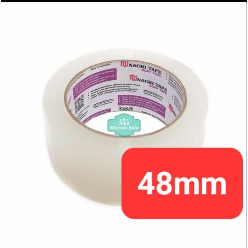 

1 BUAH Lakban OPP Nachi Tape Bening 48mm x 90 Yard 2 Inch Clear White Isolasi