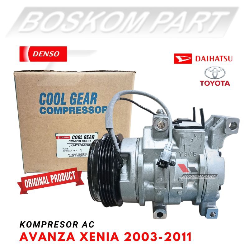 Kompresor Ac Avanza Xenia Lama 1300cc Set 2003 s/d 2011 4pk Denso Original
