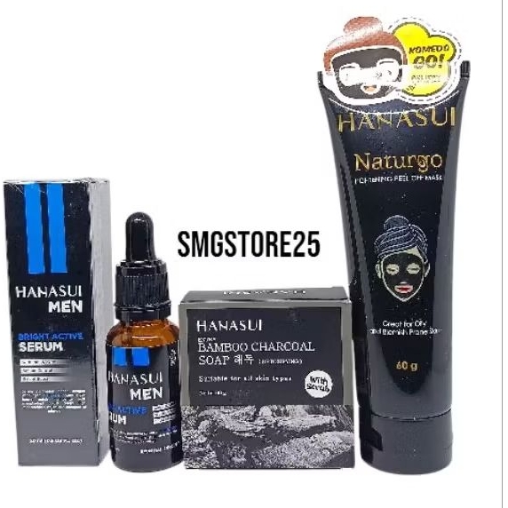 Paket hanasui skincare mencerahkan untuk pria