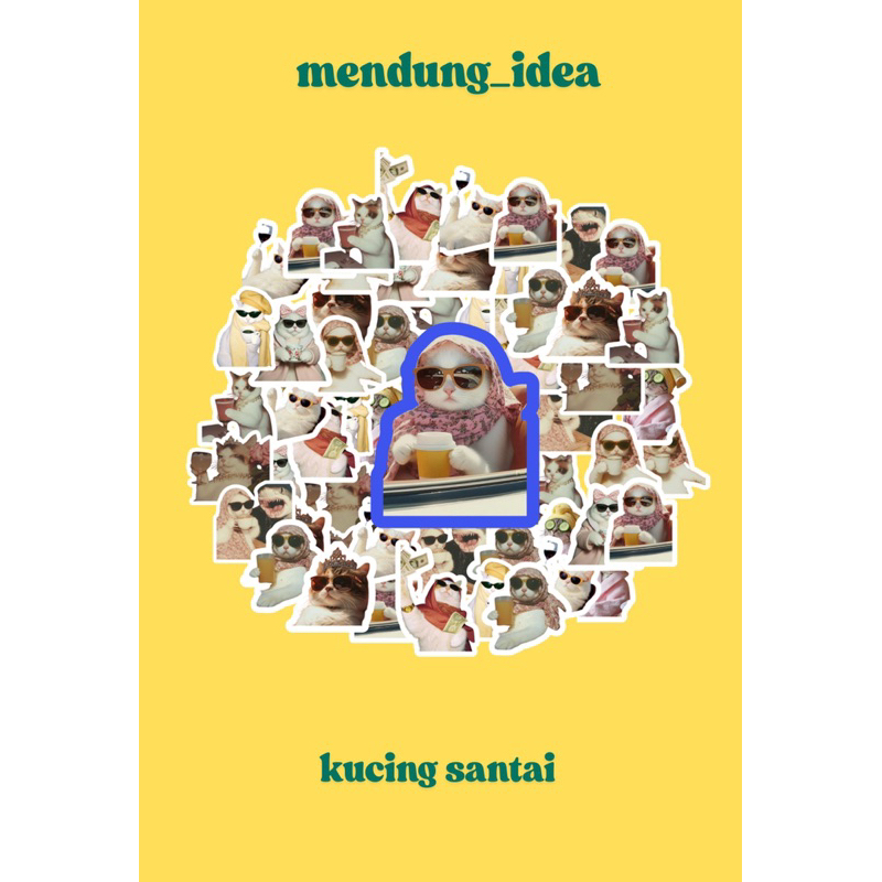 

50PCS Stiker Pack Kucing Slay Santai Karakter Lucu Langka Anti Air Waterproof for Laptop Mobile Phone Book