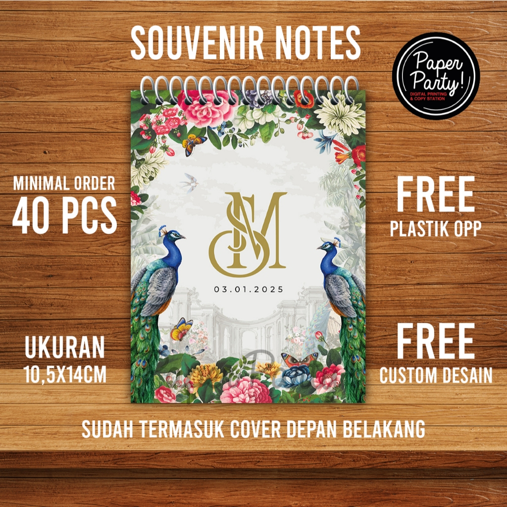 

souvenir notes custom pernikahan/seminar/event/promosi ukuran besar (A6)