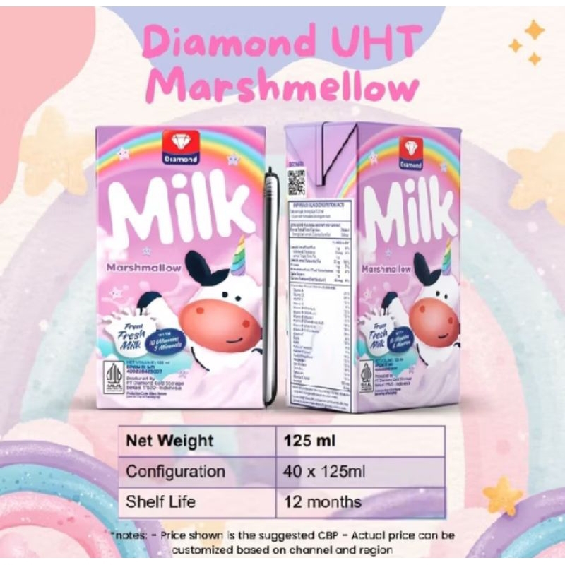 

Susu UHT Diamond Marshmellow 125 ML 40 pc per karton