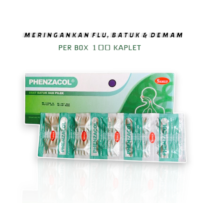 Phenzacol Tablet PER BOX 100 Kaplet - Obat Flu Batuk, Pilek, dan Demam