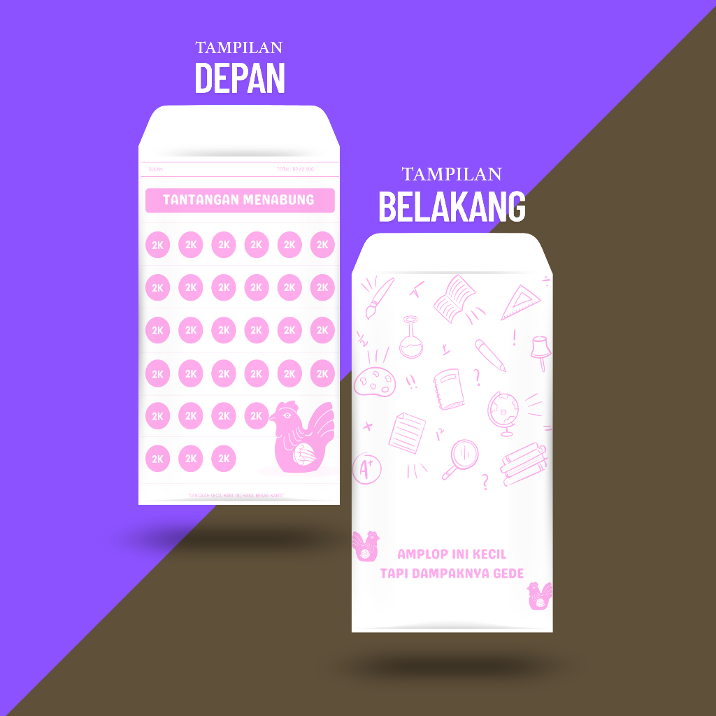 

Amplop Saving tantangan menabung,celengan target 30 hari