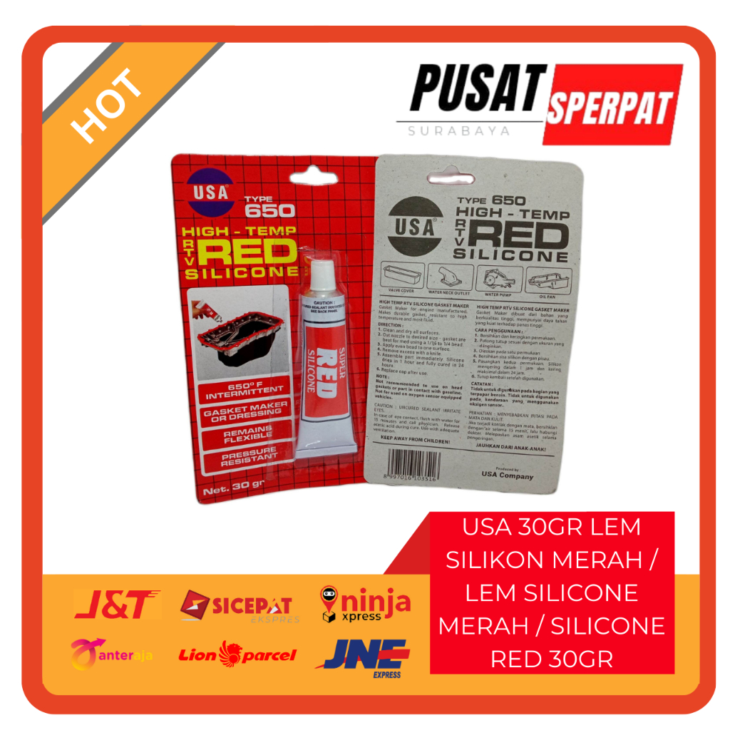 USA - LEM USA RED SILIKON RED HIGH TEMP USA 30GR (harga/pcs)