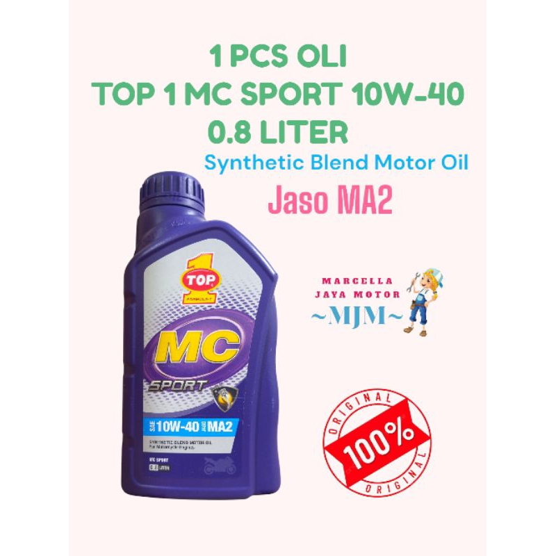 1 PCS TOP1 MC SPORT 10W-40 800ML OLI MOTOR TOP 1 ORIGINAL MURAH OLI MOTOR SPORT TOP 1 MC ORIGINAL