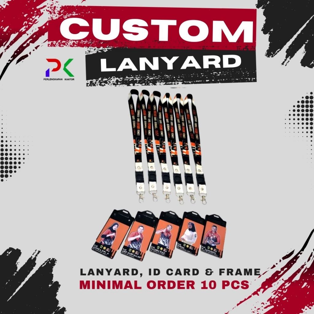 

Tali lanyard id card custome satu set UK 1,5cm MIN OREDER 10pcs/cetak tali lanyard custom SEPAKET
