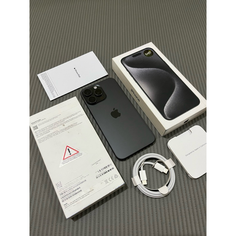 iPhone 15 Pro Max 256GB iBox Like New Fullset Original - Black Titanium