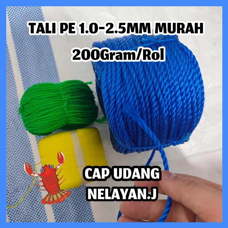 

Tali Tambang Kecil 2mm / Tambang PE 2 mm +/- 100 METER MURAH