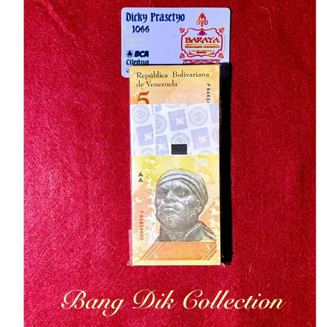 UANG KUNO ASING 1 GEPOK VENEZUELA 5 BOLIVAR ( 100 Lembar BAGUS )
