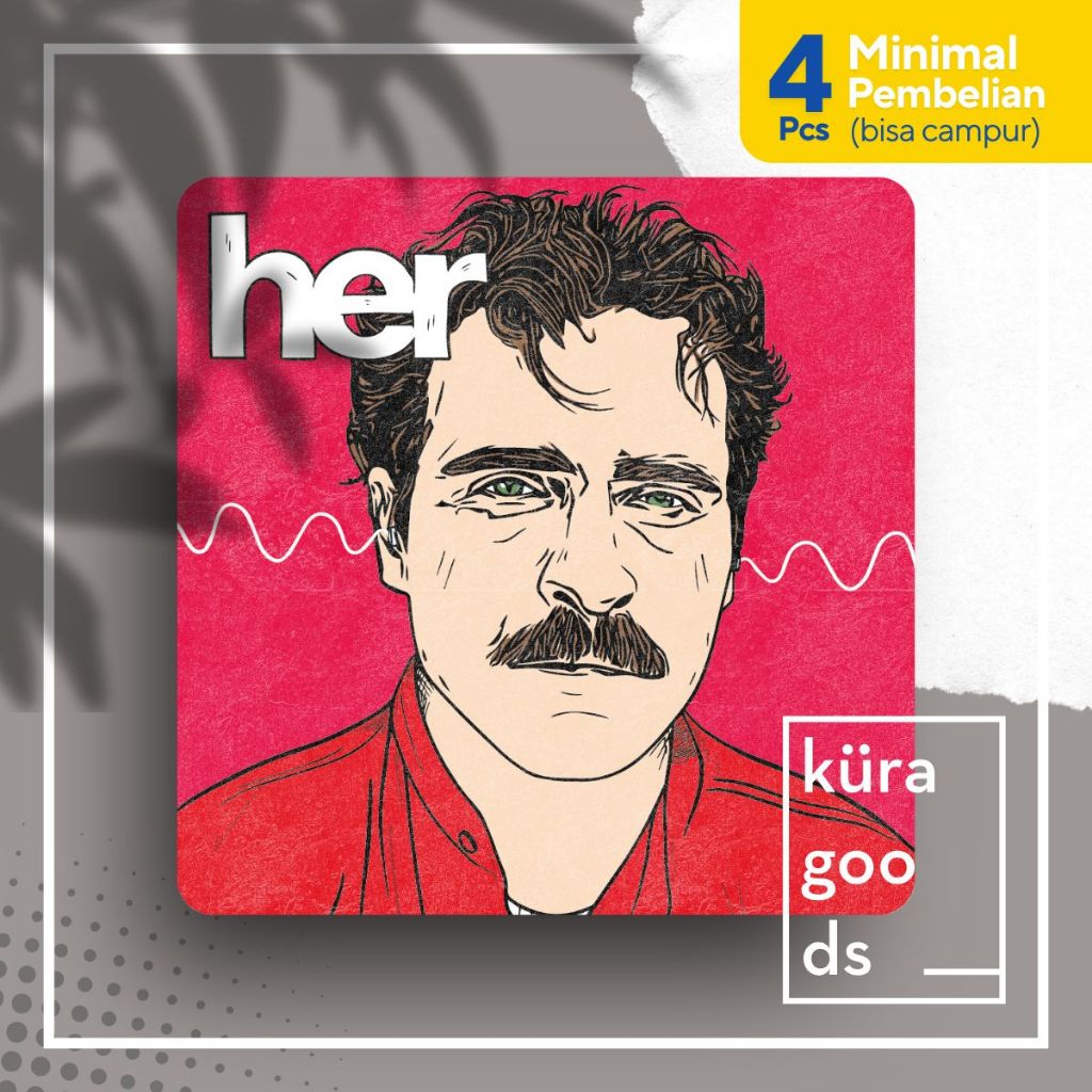 

Sticker Film HER 2013 | Stiker Laptop iPad HP Aesthetic Vinyl Fan Art Loneliness Ai Movie