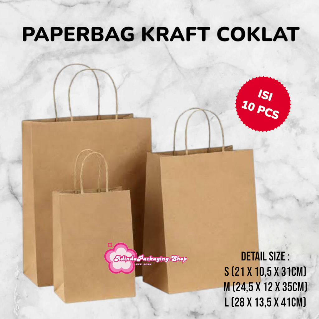 

PAPERBAG KRAFT POLOS TALI KERTAS | PAPERBAG COKLAT POLOS | PAPERBAG KRAFT | PAPERBAG KADO | PAPERBAG SOUVENIR | PAPERBAG PACKAGING