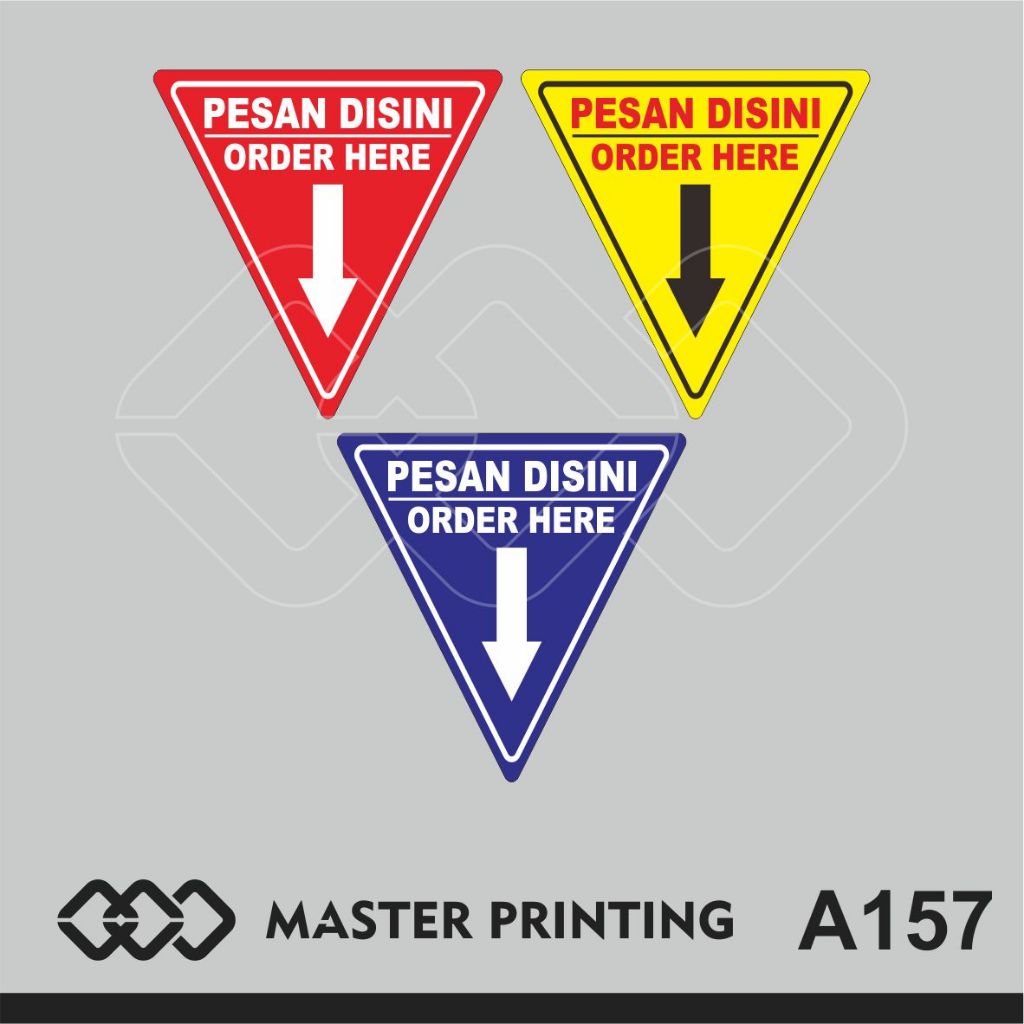 

A157 - Acrylic Sign, Stiker Akrilik Pesan di Sini, Order Here, Tahan Air, Termurah, dan Bisa Custom