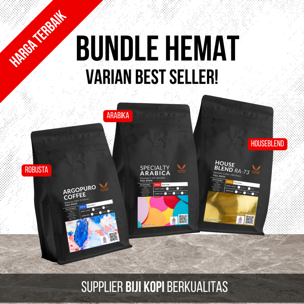 

BUNDLE HEMAT - Argopuro Robusta, Speciality Arabica, RA 73 Houseblend 250gr Isi 3