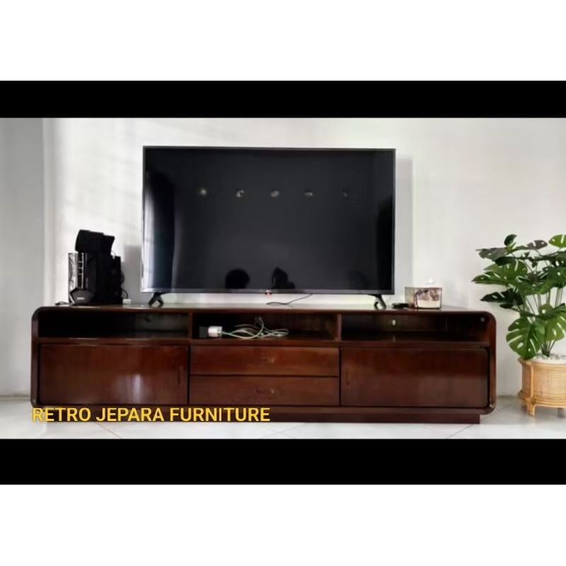 Bufet TV laci kayu jati/Meja TV Pendek Kayu jati/bufet kayu jati minimalis
