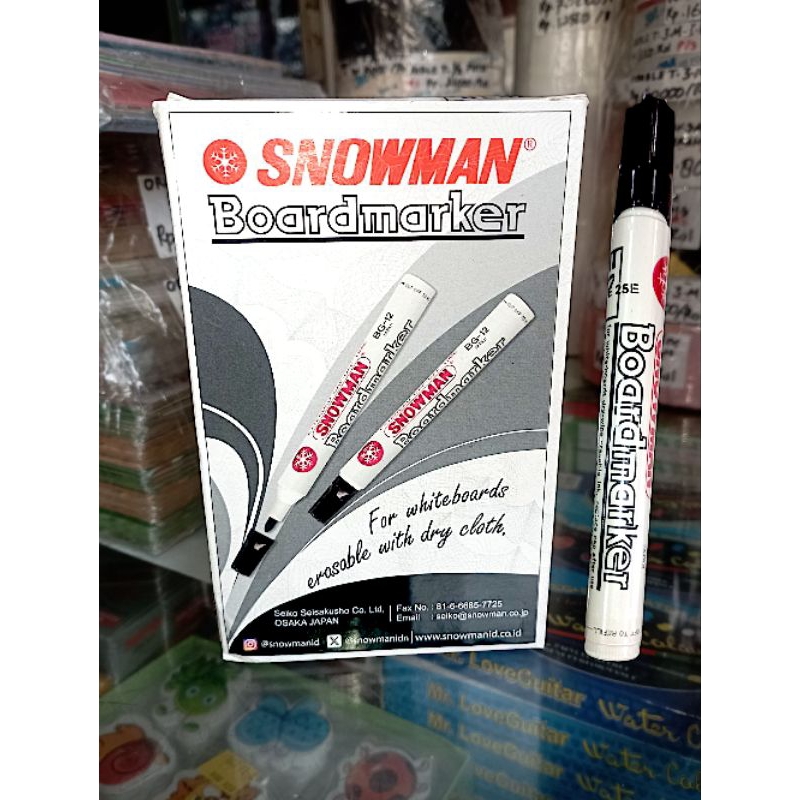 

( 12 pcs ) - Spidol Snowman White Board (BG-12) / Spidol Papan Tulis