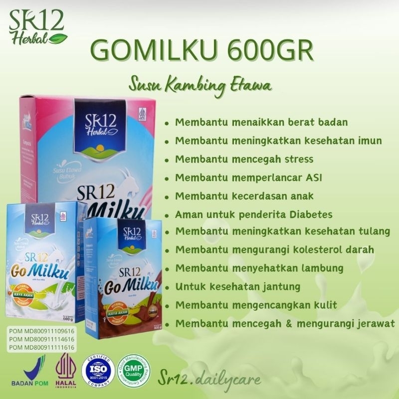 

GO MILKU SR12 SUSU KAMBING ETAWA BPOM Halal Untuk Meningkatkan Imun Tubuh