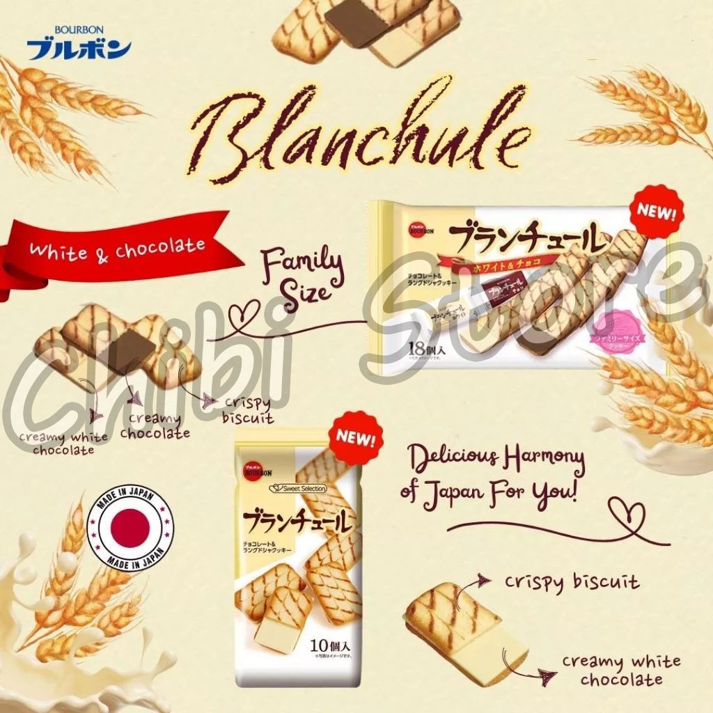 

Bourbon Biscuit Cookies Jepang - Bourbon Blanchule Biscuit Japan - Biskuit Blanchule 70g - Bourbon Blanchule Biscuit Japan Family Size - Biskuit Blanchule FS 140g