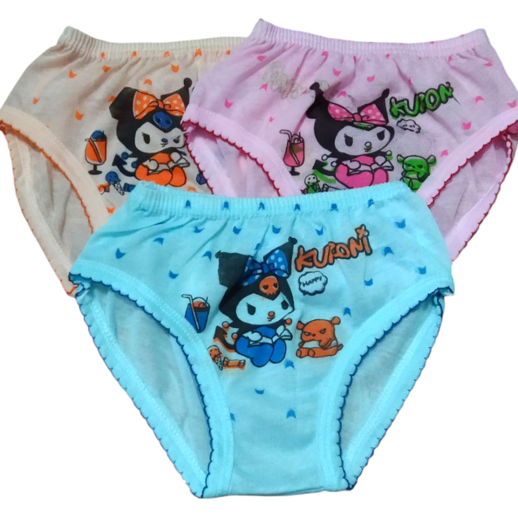 12pcs Celana Dalam Anak Perempuan Motif Kuromi/ CD anak CEWEK 3-8 TH motif kuromi