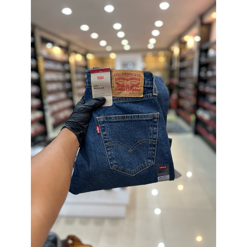 Celana Jeans Levis 505 Regular Fit Stretch Made In China ( 00505 - 0249 )