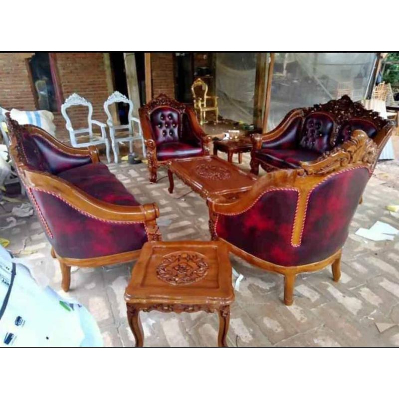 kursi sofa monaco kayu jati gratis ongkir