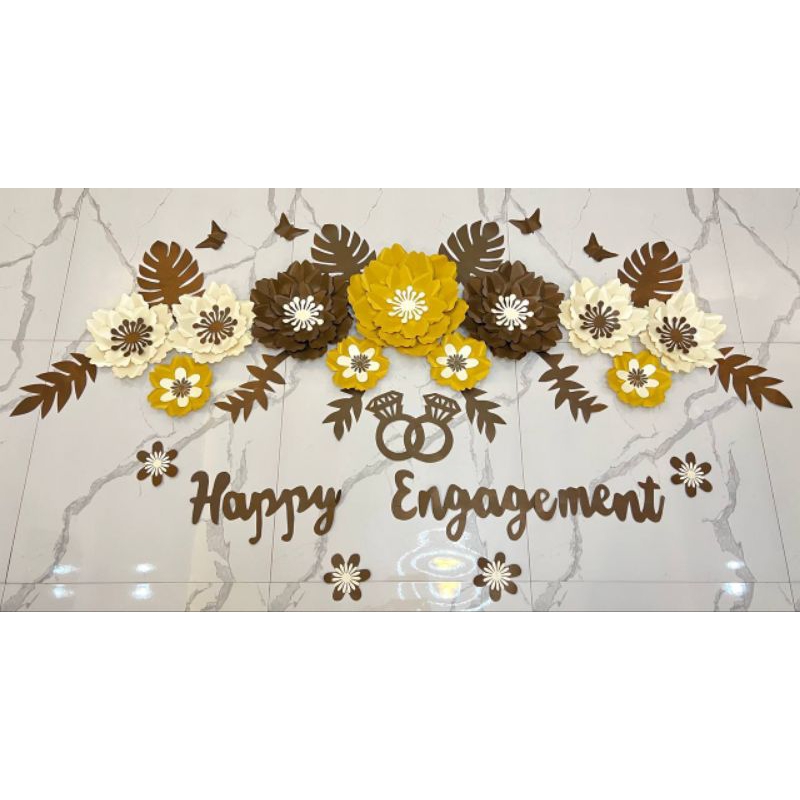 ready Paper flower dekorasi bunga kertas backdrop lamaran dekorasi tunangan tukar cincin engagement 