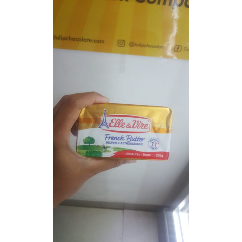 

elle vire unsalted butter 200gr elle vire mentega tawar 200gr france butter mentega import