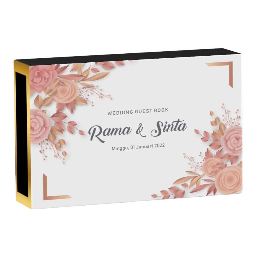 27 Desain Cover Buku Tamu Flower - Template Bisa Edit Siap Cetak Format CDR Coreldraw