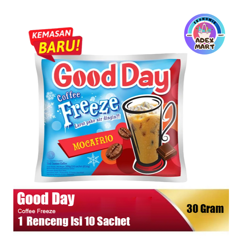 

good day freeze mocafrio kopi instan @ 30g 1x10 sachet - adex mart